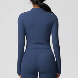 Zipper Jacket Women Crop Top Seamless Yoga Jacket Solid Sports Top Long Sleeve Running Shirts Quick Dry Fitness Gym Sport Wear