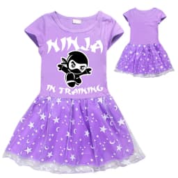 Ninja Kidz Kids Dress New Children Clothing for Girls Short Sleeve Cartoon Birthday Party Princess Dresses Summer Girls Dres