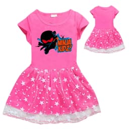 Ninja Kidz Kids Dress New Children Clothing for Girls Short Sleeve Cartoon Birthday Party Princess Dresses Summer Girls Dres