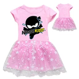 Ninja Kidz Kids Dress New Children Clothing for Girls Short Sleeve Cartoon Birthday Party Princess Dresses Summer Girls Dres