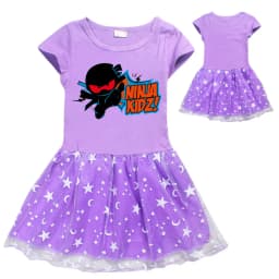 Ninja Kidz Kids Dress New Children Clothing for Girls Short Sleeve Cartoon Birthday Party Princess Dresses Summer Girls Dres