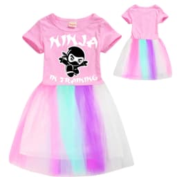 Ninja Kidz Kids Dress New Children Clothing for Girls Short Sleeve Cartoon Birthday Party Princess Dresses Summer Girls Dres