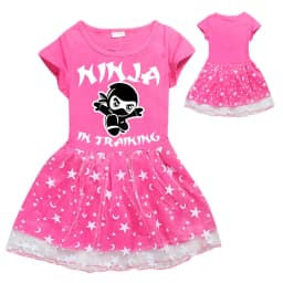 Ninja Kidz Kids Dress New Children Clothing for Girls Short Sleeve Cartoon Birthday Party Princess Dresses Summer Girls Dres