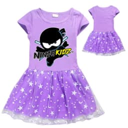 Ninja Kidz Kids Dress New Children Clothing for Girls Short Sleeve Cartoon Birthday Party Princess Dresses Summer Girls Dres