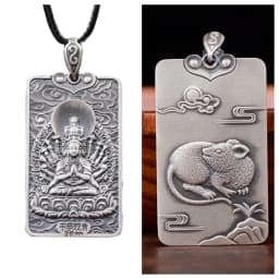 Vintage 12 Zodiac Horse Dragon Snake Pendant For Men Jewelry Blessing Tathagata Avalokitesvara Buddha Necklace Women Accessories