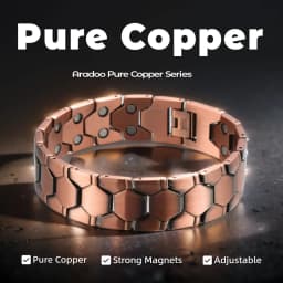 ARADOO Pure Copper Magnetic Bracelets for Men with Double-Row Strong Magnets Link Bracelet Jewelry Gifts