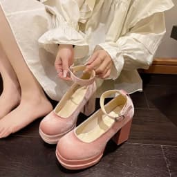 Platform Mary Janes Shoes Women Suede Luxury High Heel Lace Up Trend Lolita Shoes Elegant Chunky Party Pumps Zapatos De Mujer