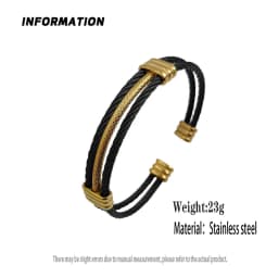 New three-layer steel wire mesh gold-plated stainless steel bracelet 18K, high quality waterproof couple bracelet, wife gift