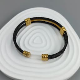 New three-layer steel wire mesh gold-plated stainless steel bracelet 18K, high quality waterproof couple bracelet, wife gift