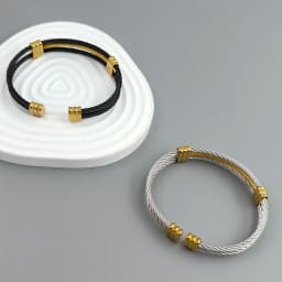 New three-layer steel wire mesh gold-plated stainless steel bracelet 18K, high quality waterproof couple bracelet, wife gift