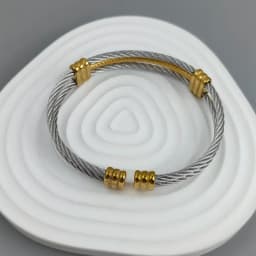 New three-layer steel wire mesh gold-plated stainless steel bracelet 18K, high quality waterproof couple bracelet, wife gift