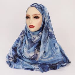 1Pcs Fashion Watercolor Print Hijab Islam Ramadan Women Bohemian Soft Muslim Hijabs Foulard Femme Shawl Wrap Scarf Headscarf