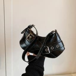 Gothic Punk Y2K Shoulder Bags for Women Fashion Pu Leather Ladies Underarm Bag Design Vintage Female Handbags Small Tote Purse