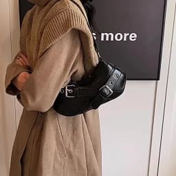 Gothic Punk Y2K Shoulder Bags for Women Fashion Pu Leather Ladies Underarm Bag Design Vintage Female Handbags Small Tote Purse