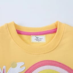 Jumping Meters 2-7T Rainbow Girls Sweatshirts Bunny Embroidery Long Sleeve Baby Hooded Sport Shirts Autumn Spring Clothes