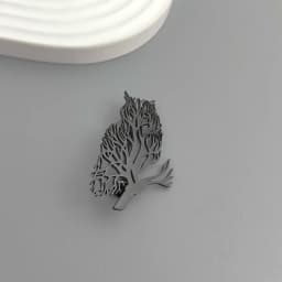 Creative animal hollow owl tree of life stainless steel gold-plated 18K brooch, black suit accessories, wedding matching set
