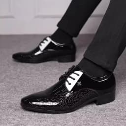 Pointed Toe Dress Plus Size Shoes Newest Italian Oxford Shoes for Men Classic Derbies Luxury Patent Leather Wedding Shoes