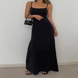 Women's Slim-Fit Halter Neck Midi Dress Elegant Bodycon Long Summer Dress Sexy Spaghetti Strap Beach Party Wear