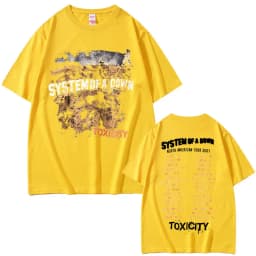 Vintage Rock Band System of A Down Toxicity Tour T Shirt Men Women Gothic Punk Rock T-shirts Men's Hip Hop Oversized T Shirts