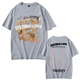 Vintage Rock Band System of A Down Toxicity Tour T Shirt Men Women Gothic Punk Rock T-shirts Men's Hip Hop Oversized T Shirts