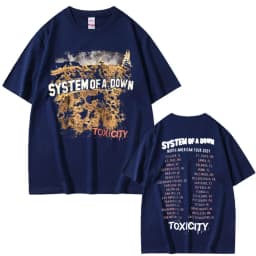 Vintage Rock Band System of A Down Toxicity Tour T Shirt Men Women Gothic Punk Rock T-shirts Men's Hip Hop Oversized T Shirts