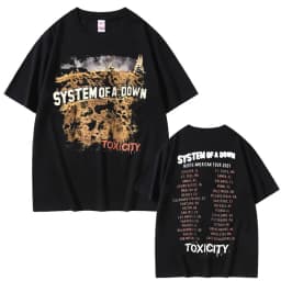 Vintage Rock Band System of A Down Toxicity Tour T Shirt Men Women Gothic Punk Rock T-shirts Men's Hip Hop Oversized T Shirts