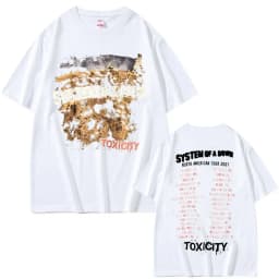 Vintage Rock Band System of A Down Toxicity Tour T Shirt Men Women Gothic Punk Rock T-shirts Men's Hip Hop Oversized T Shirts