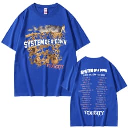 Vintage Rock Band System of A Down Toxicity Tour T Shirt Men Women Gothic Punk Rock T-shirts Men's Hip Hop Oversized T Shirts