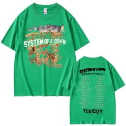 Vintage Rock Band System of A Down Toxicity Tour T Shirt Men Women Gothic Punk Rock T-shirts Men's Hip Hop Oversized T Shirts