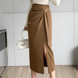 Seoulish Retro 2026 Spring Summer High Waist Mid Length Pencil Skirts Women New Office Lady Solid Color Wrapped Women's Skirts