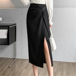 Seoulish Retro 2026 Spring Summer High Waist Mid Length Pencil Skirts Women New Office Lady Solid Color Wrapped Women's Skirts