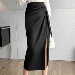 Seoulish Retro 2026 Spring Summer High Waist Mid Length Pencil Skirts Women New Office Lady Solid Color Wrapped Women's Skirts
