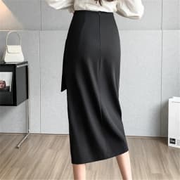 Seoulish Retro 2026 Spring Summer High Waist Mid Length Pencil Skirts Women New Office Lady Solid Color Wrapped Women's Skirts