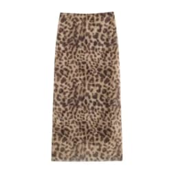 Women Leopard Tulle Midi Skirt Summer Fashion High Waist Elasticated Waistband Long Skirts Streetwear