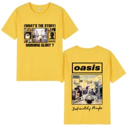 O-Oasis T-Shirts British Rock Band Vintage T-shirt Mens Clothing Cotton Casual Short Sleeve T Shirts Tops Streetwear Fans Gift