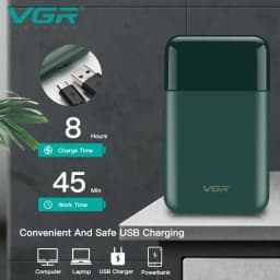 VGR Beard Trimmer Rechargeable Beard Trimmer Professional Beard Shaver Electric Shaver Mini Razor Shaving Machine for Men V-390