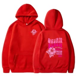 Women Fashion Casual Hoodies Ocean Beach Flower Slogan Front Back Pink Sweatshirts Beach Aesthetic Pullover Hoodie Trip Tops