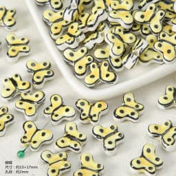 Exclusive Hand-painted Yellow Ceramic Straight Hole Bead Jewelry For Summer