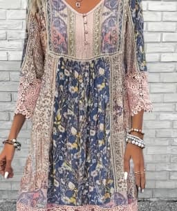 Fashion Elegant Women Dress Loose Casual Dress Women Printed Dress New Temperament