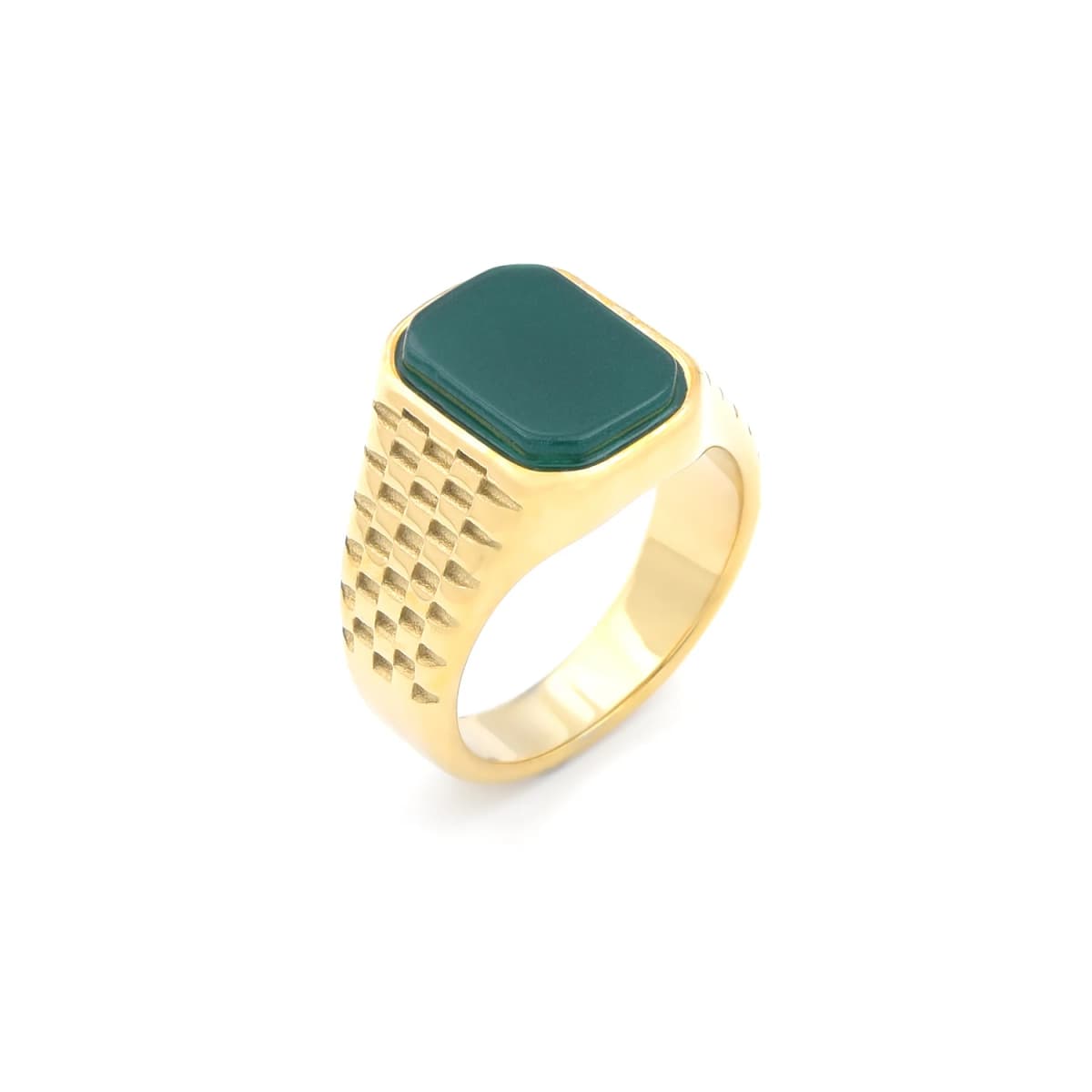 R3259 Men's High Quality 316L Stainless Steel Multi-color Gemstone Style Rings