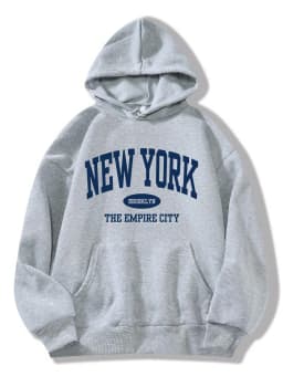 New York City Brooklyn Creative Letter Printed Female Hoodies Multicolor Loose Hoody Y2K Street Sportswear Fleece Hoodie Unisex