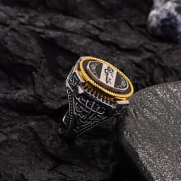 Men's Atmospheric Retro Ring Copper Two-Color Electroplating Fashion Punk Style Jewelry