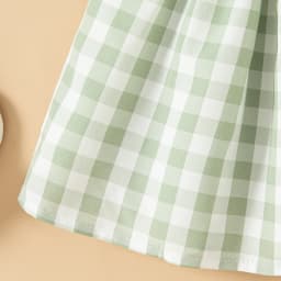 (0-3 Year Old Baby Girl Dress) Summer New Green Checkered Children'S Sleeveless Clothes With Free Hat For Beach Party