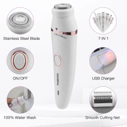 Solimpia 7 in 1 Body Hair Removal Electric Epilator Armpit Hair Bikini Hair Leg Hair Pubic Hair Electric Razor Clipper Shaver