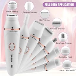 Solimpia 7 in 1 Body Hair Removal Electric Epilator Armpit Hair Bikini Hair Leg Hair Pubic Hair Electric Razor Clipper Shaver