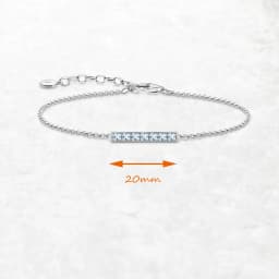 Link Chain Bracelet White ZIrcon Real 925 Sterling Silver Trendy Jewelry Europe Women Gift