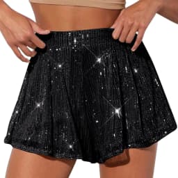 Women's Solid-color Casual High-waisted Sparkly Shorts Casual Fashion shiny sequin short pants Clubwear Glitter Shorts Hot Pants