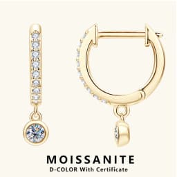 Lnngy 3mm 4mm Bezel Moissanite Drop Earrings Brinco Prata 925 Sterling Silver Earring For Women Girls Pendant Jewelry Gift