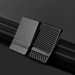 Matte/ Glossy Black Carbon Fiber Money Clips RFID Credit Card Business Big Card Holder Wallet for Men Women