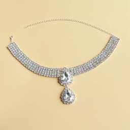 Rhinestone Multilayered Large Water Drop Dangle Necklace for Women Exaggerated Party Queen Necklace Jewelry Accessories Gifts